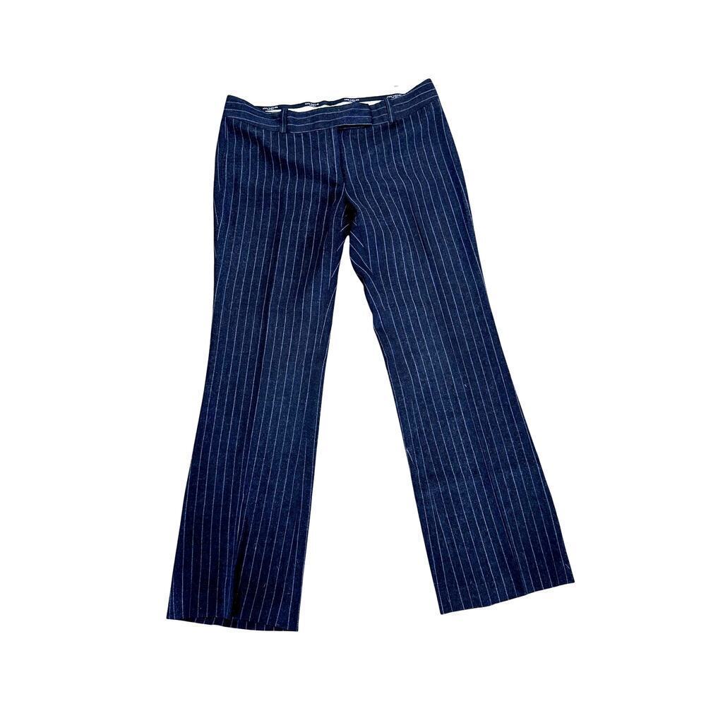 VTG Ann Taylor Pinstripe Charcoal Gray Trousers Low Rise Y2K Women's Size 8p